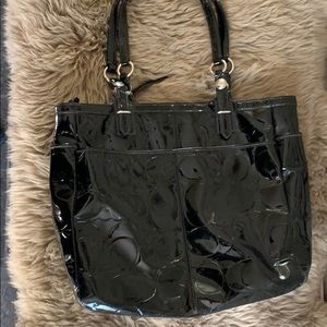 Black Patent leather Coach Bag